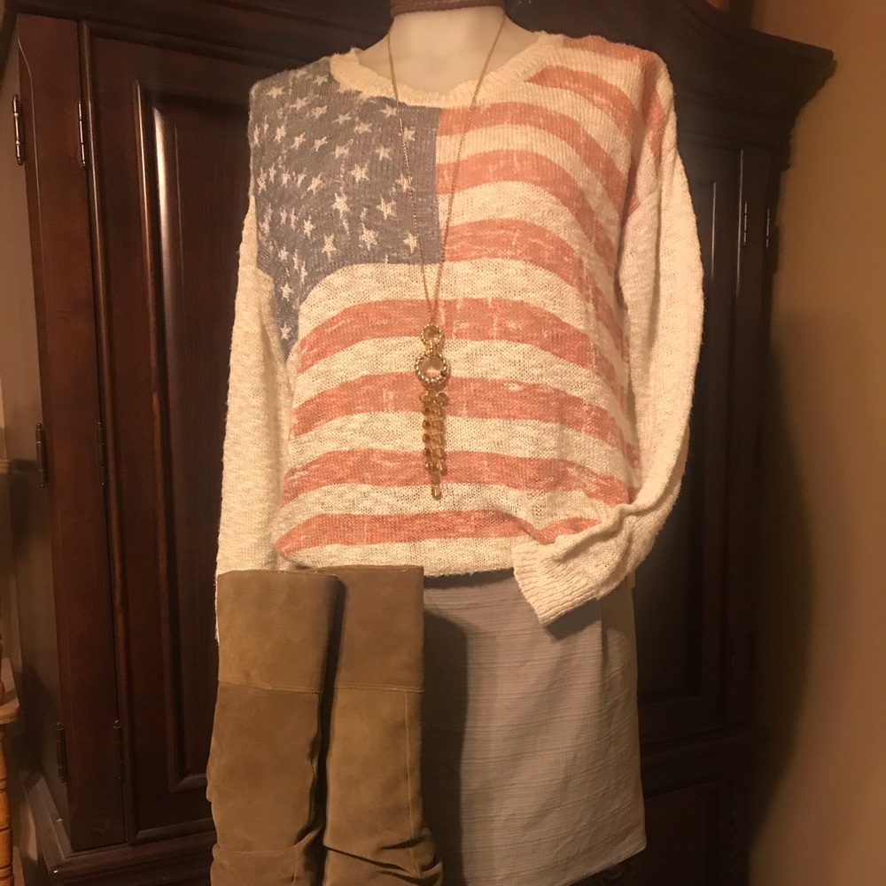 Charlotte Russe Soft Patriotic sweater